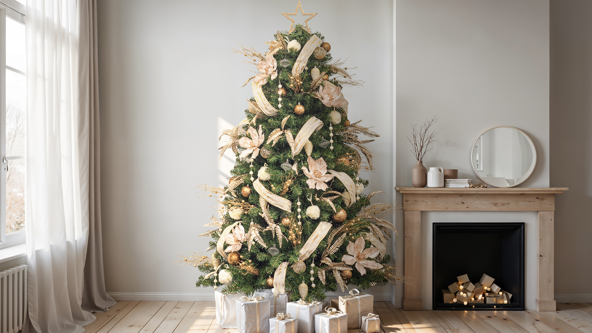 KI Store 6ft Artificial Christmas Tree with Decoration Ornaments